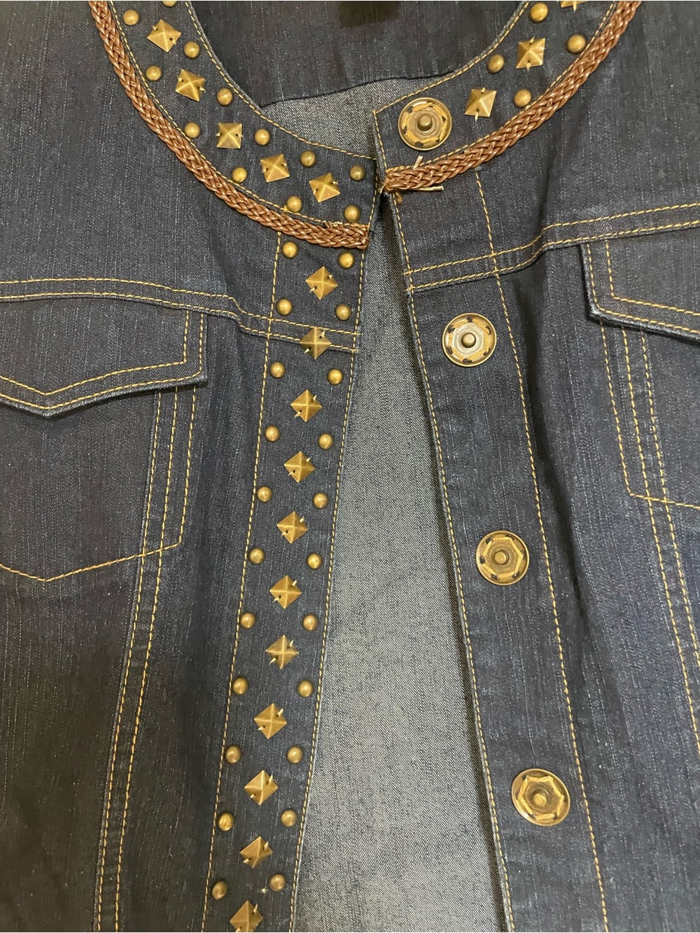Ruby Rd  Blue Denim Embellished Jacket - Picture 3 of 6